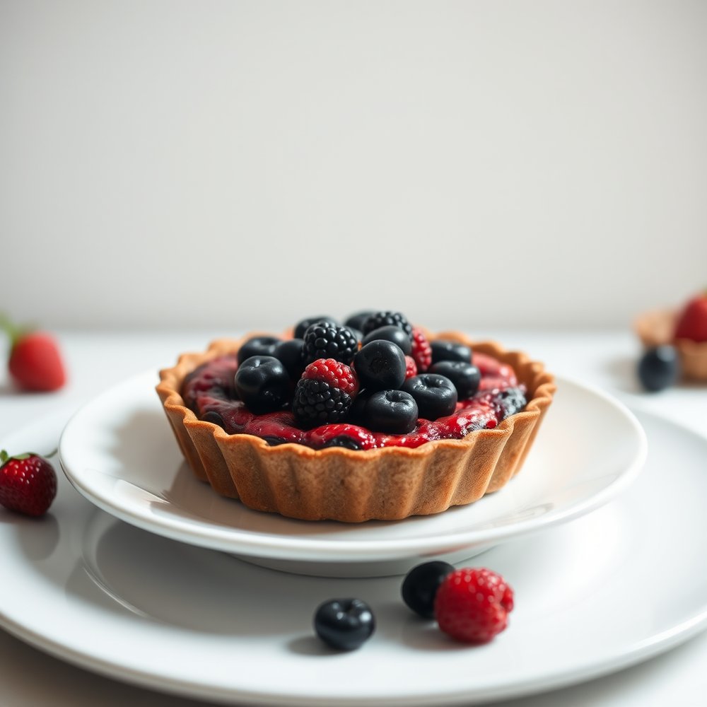 Pastel de bayas sobre blanco